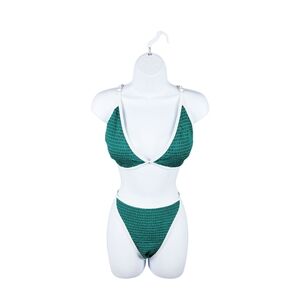 Peddney Green Textured Bikini Set Size XXL